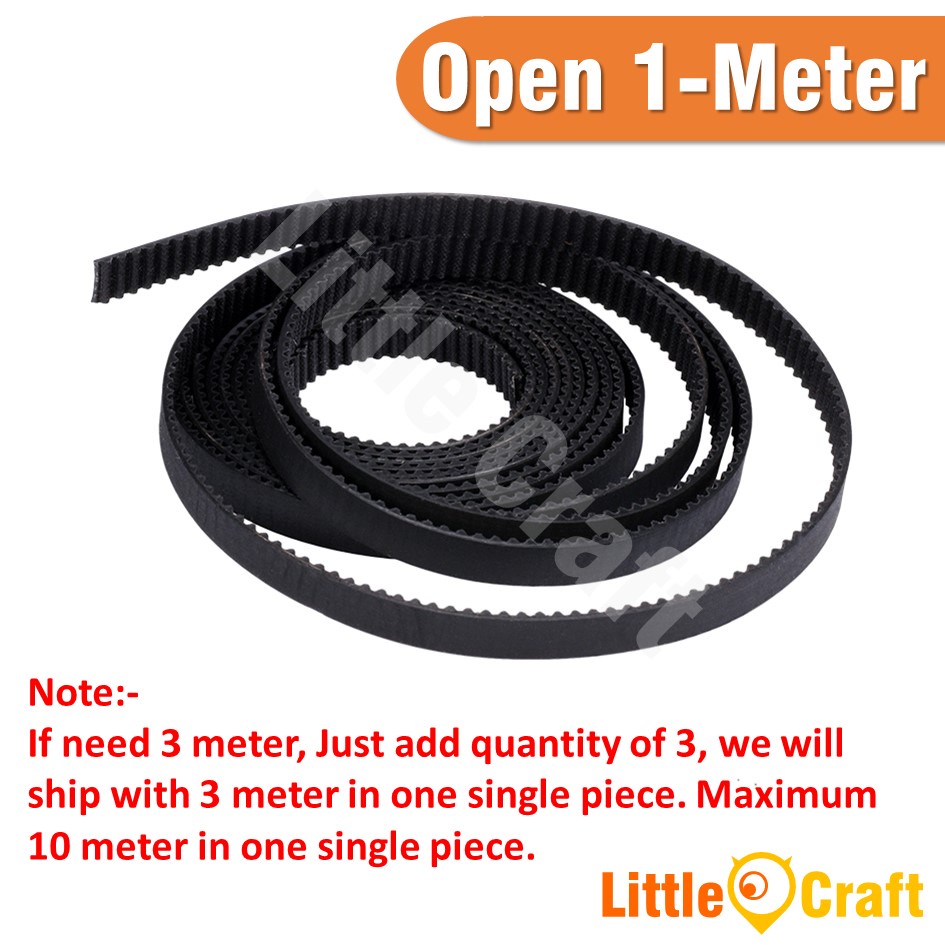 2GT-244-6 Closed Loop Timing Belt - 6mm Width GT2 Rubber Synchronous Belt For 3D Printers