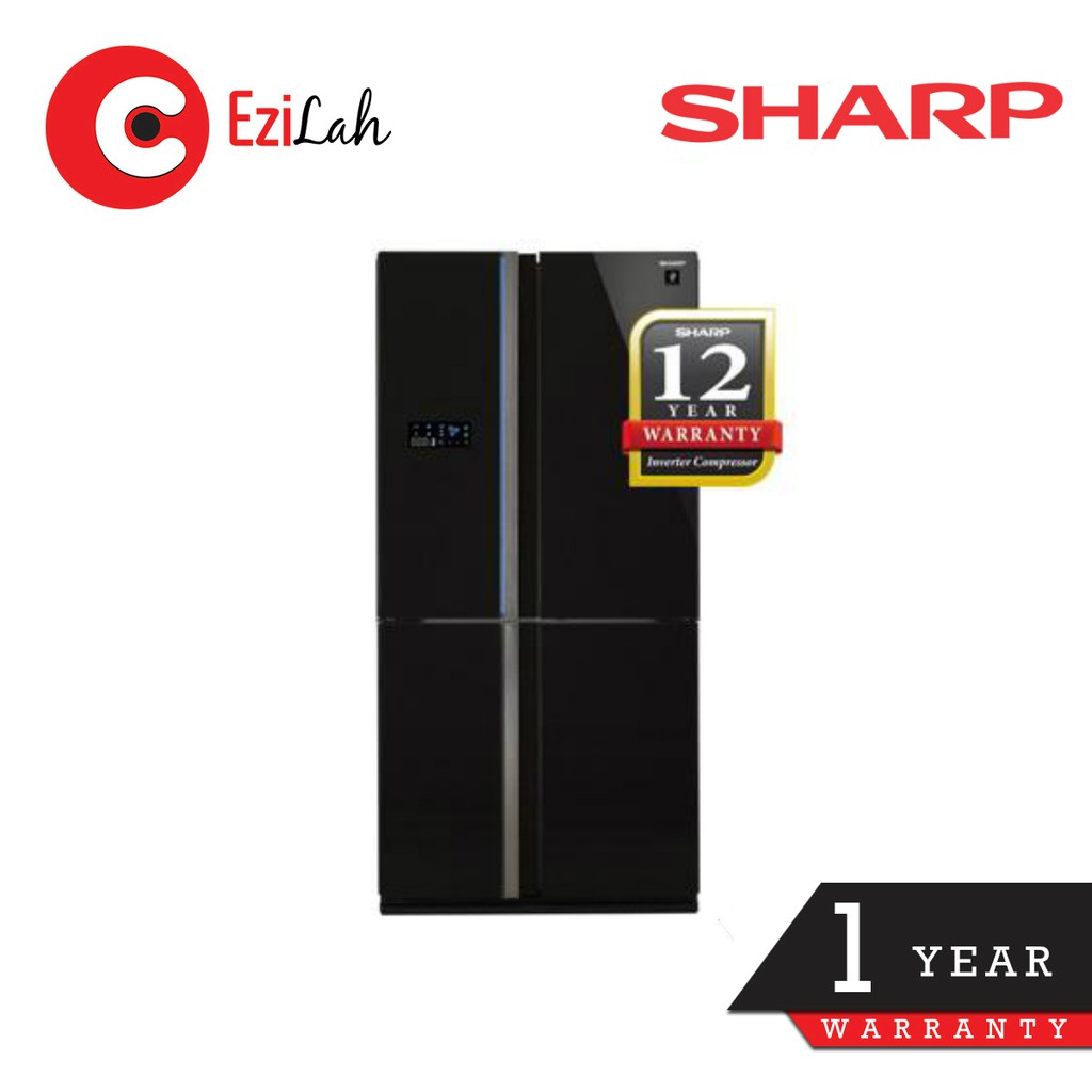 Sharp 4 Door Refrigerator Glass Black (740L) SJF104VGBK Shopee Malaysia