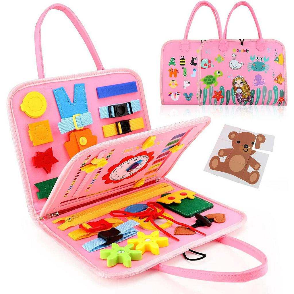 Kid Basic Life Skills Toys Montessori Busyboard Sensory Toys Toddlers