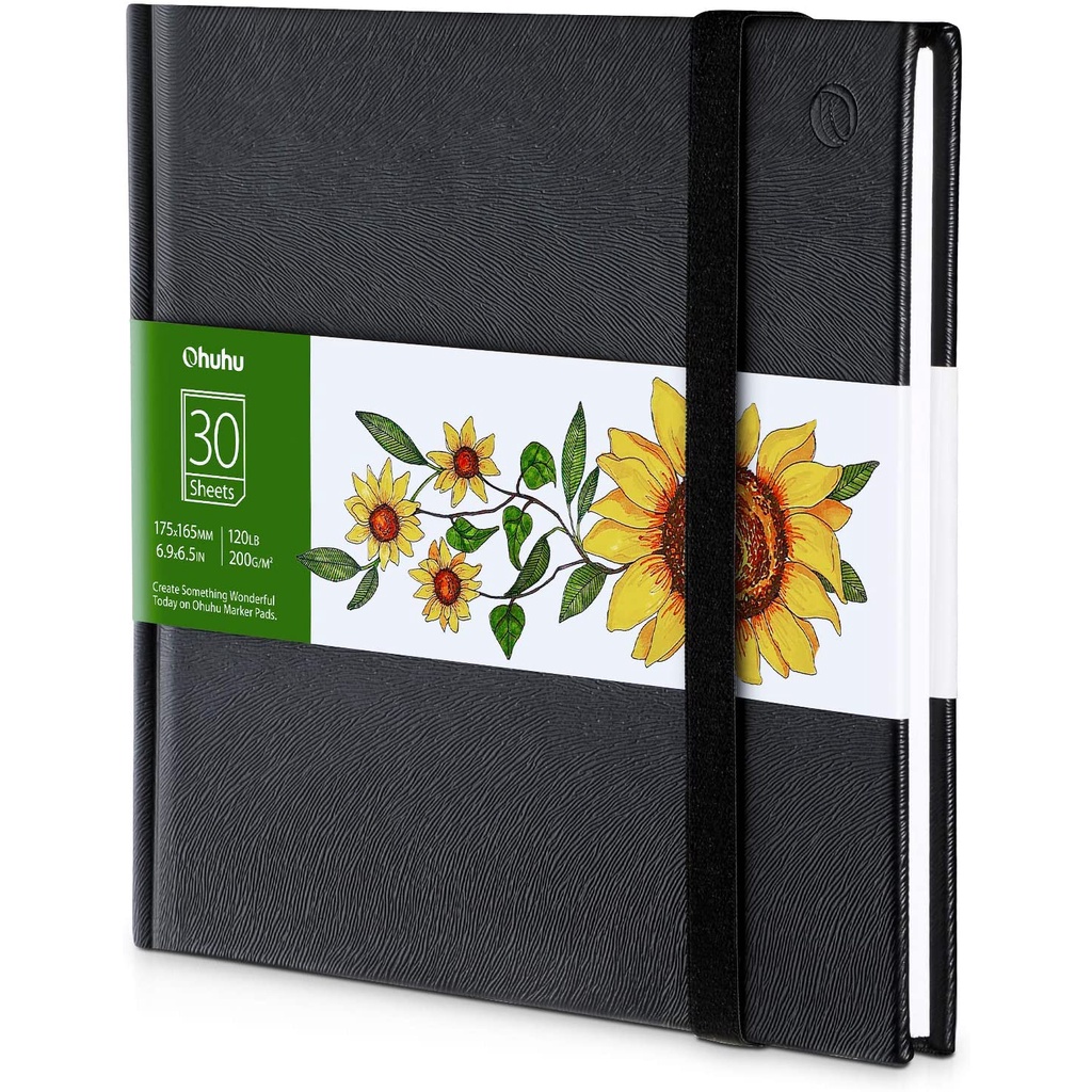 Ohuhu Marker Pads Art Hardcover Sketchbook (120 LB/200 GSM) Sketching ...