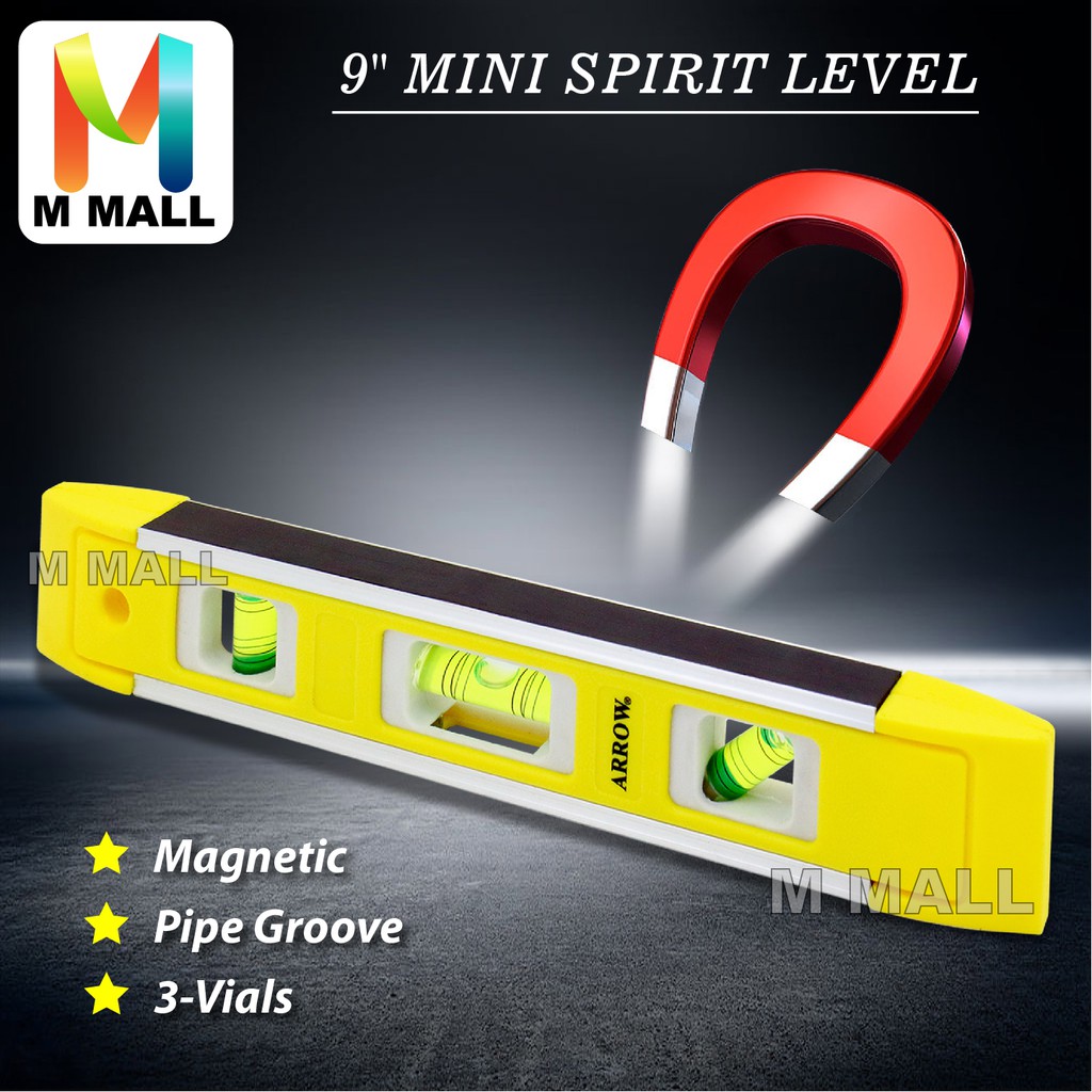 9 inch/230mm Mini Torpedo Magnetic Bubble Water Level Ruler Water ...