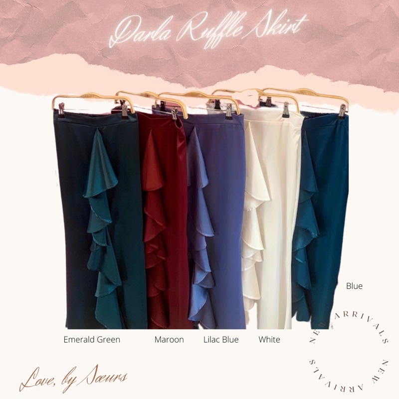 Satin Ruffle Skirt | Shopee Malaysia