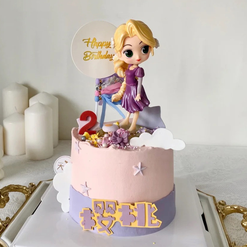 Rapunzel Toy Birthday Cake Topper Disney Princess Cake Decoration Baby ...