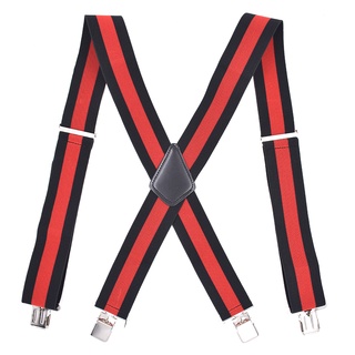 Suspenders for Men, with Heavy Duty Clip Wide X-Back for Work