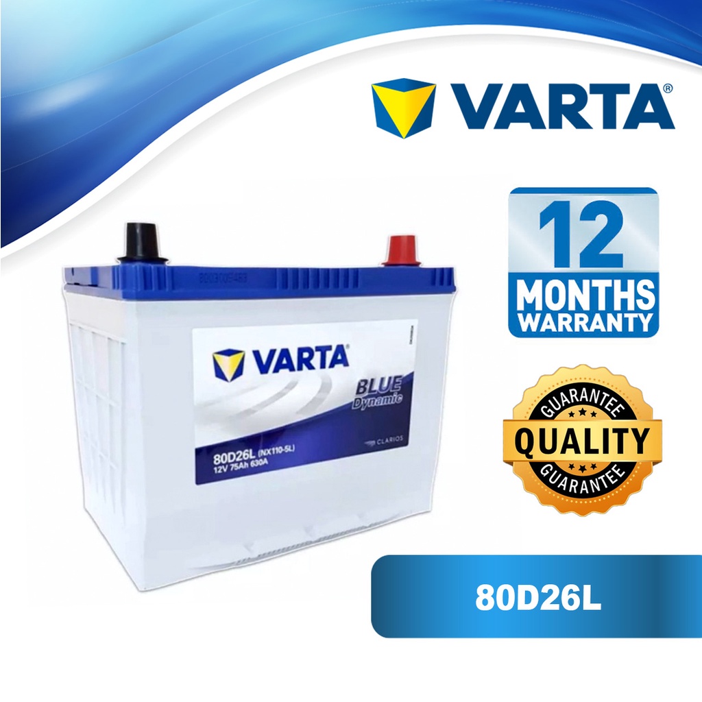 Varta/Delkor/Voltex 80D26L Blue Dynamic for Toyota Estima3.0, Kia ...