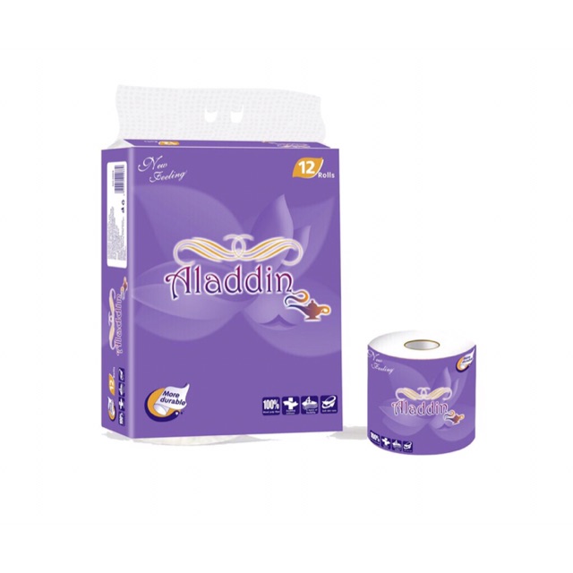 Aladdin 4 Ply Soft Toilet Paper (12 Rolls per Pack) | Shopee Malaysia