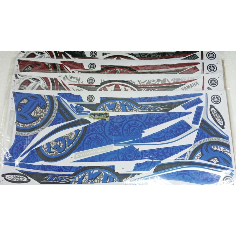 Stiker Body Sticker Stripe Cover Set Batik Yamaha Lc V V Shopee Malaysia