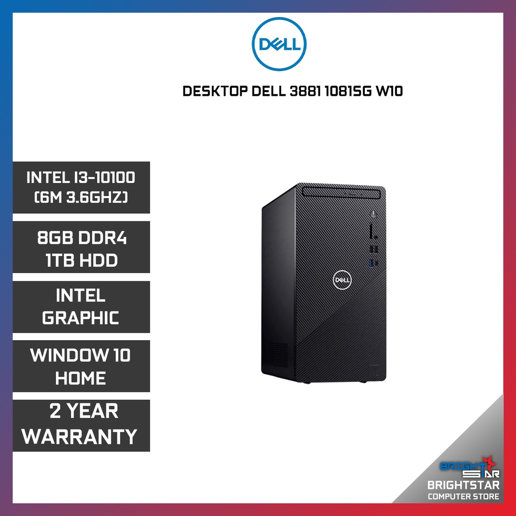 Dell Inspiron 3881-1081SG Mini Tower Desktop (Intel I3 / 8GB / 1TB / Intel)  | Shopee Malaysia