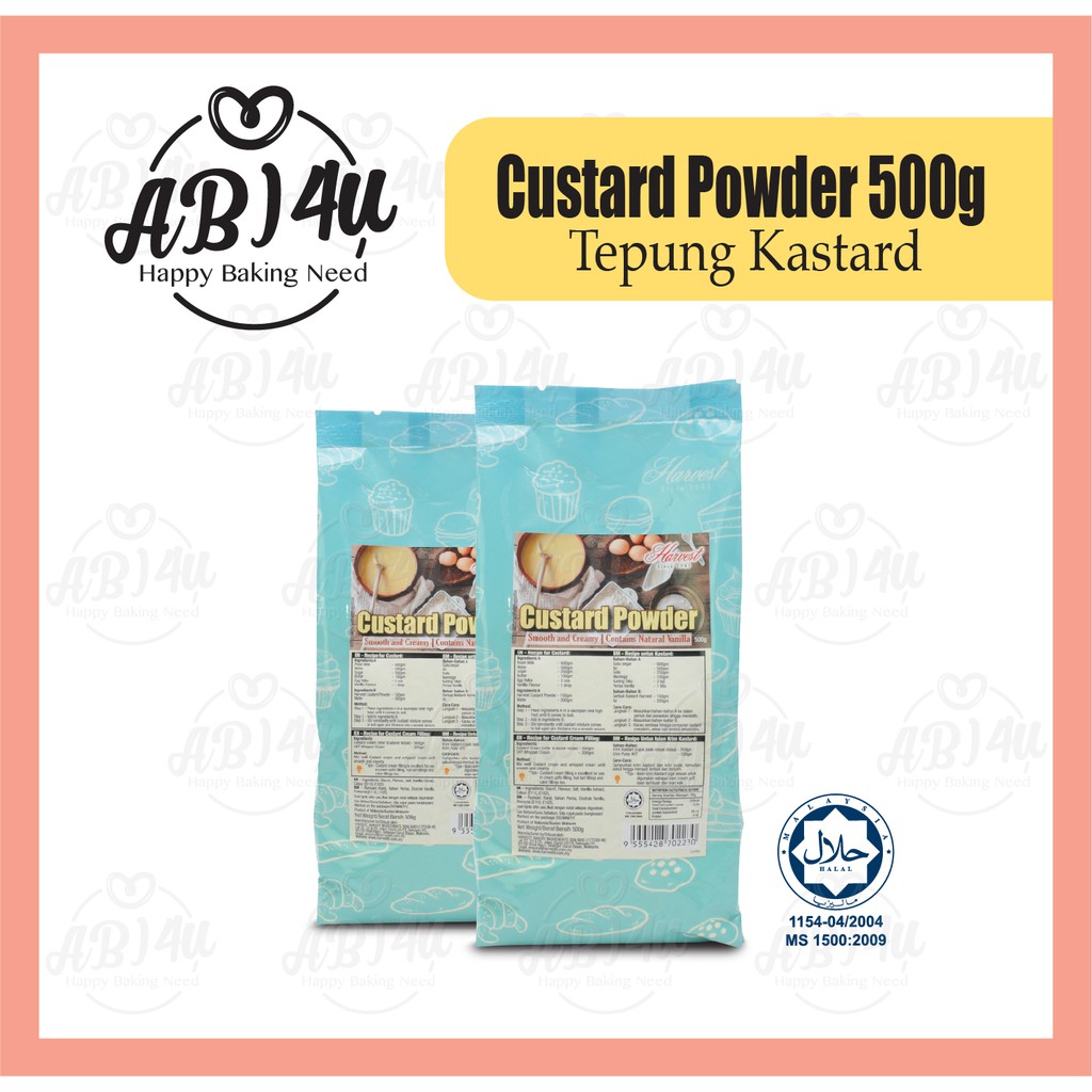 HALAL -Custard Powder 500 Gms - suitable for BREAD, CAKE, COOKIES, KUIH ...