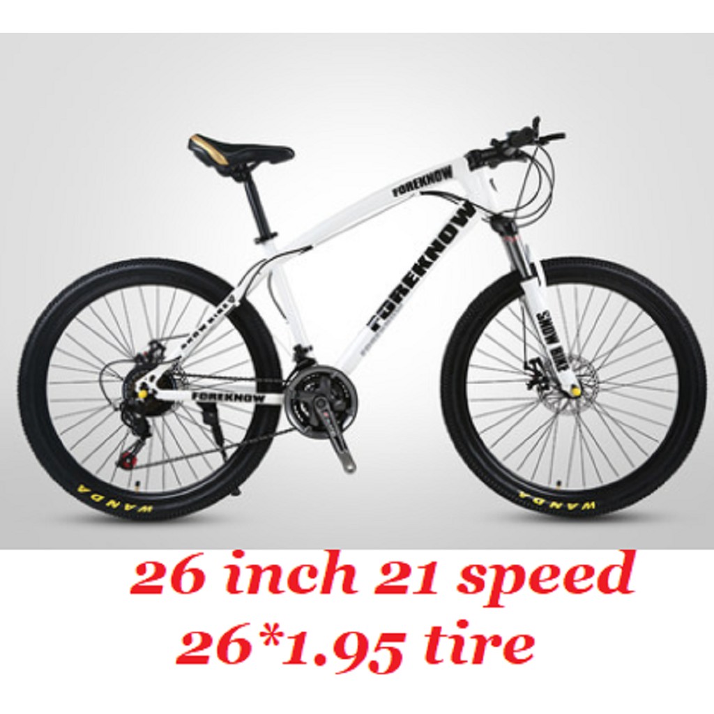 Fat Bike 24 26 Inch MTB Mountain Bike 4.0 Tires 21 Speed Rim 3 5 Spoke Basikal Murah F01