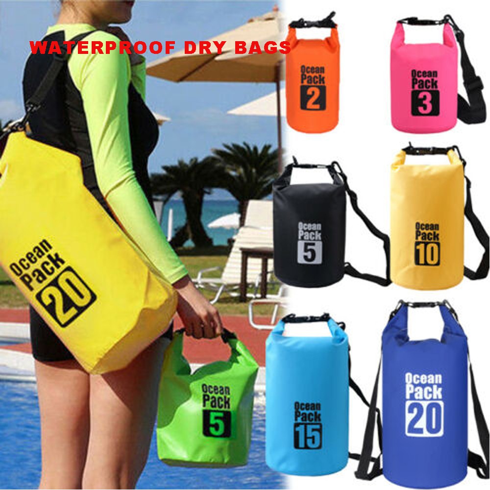 Ocean Pack 500D Tarpaulin Heavey Duty PVC Water Proof Dry Bag Sack for Kayaking Boating Canoeing Fishing Rafting Swimming Camping Snowboarding 2L 3L 5L 10L 15L 20L 30L Shopee Malaysia