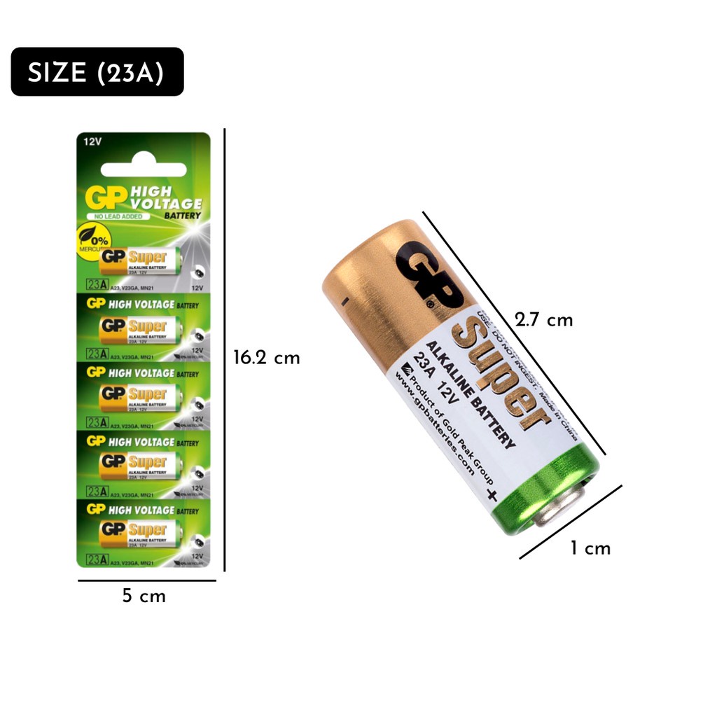 GP 23A 23AE A23 V23GA 23AF-2C5 12V Ultra Super Alkaline Battery Bateri ...