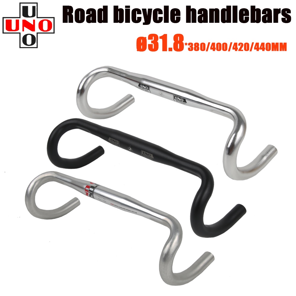 UNO Aluminium alloy Bicycle Handlebar Drop Bar 25.4/31.8mm 360MM Black ...
