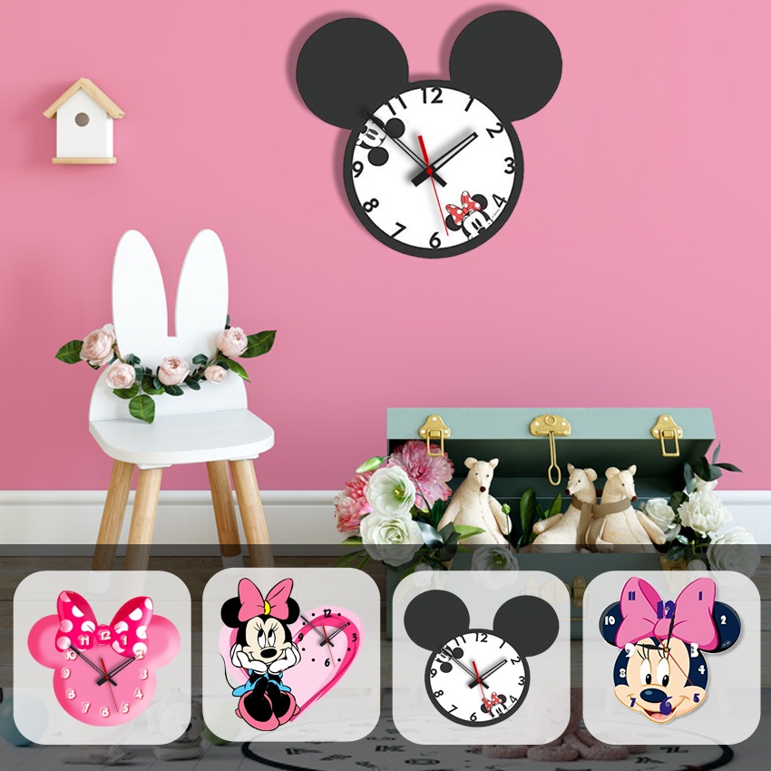 Minnie mouse Wall Clock Walt Disney Mini mouse Shopee Malaysia