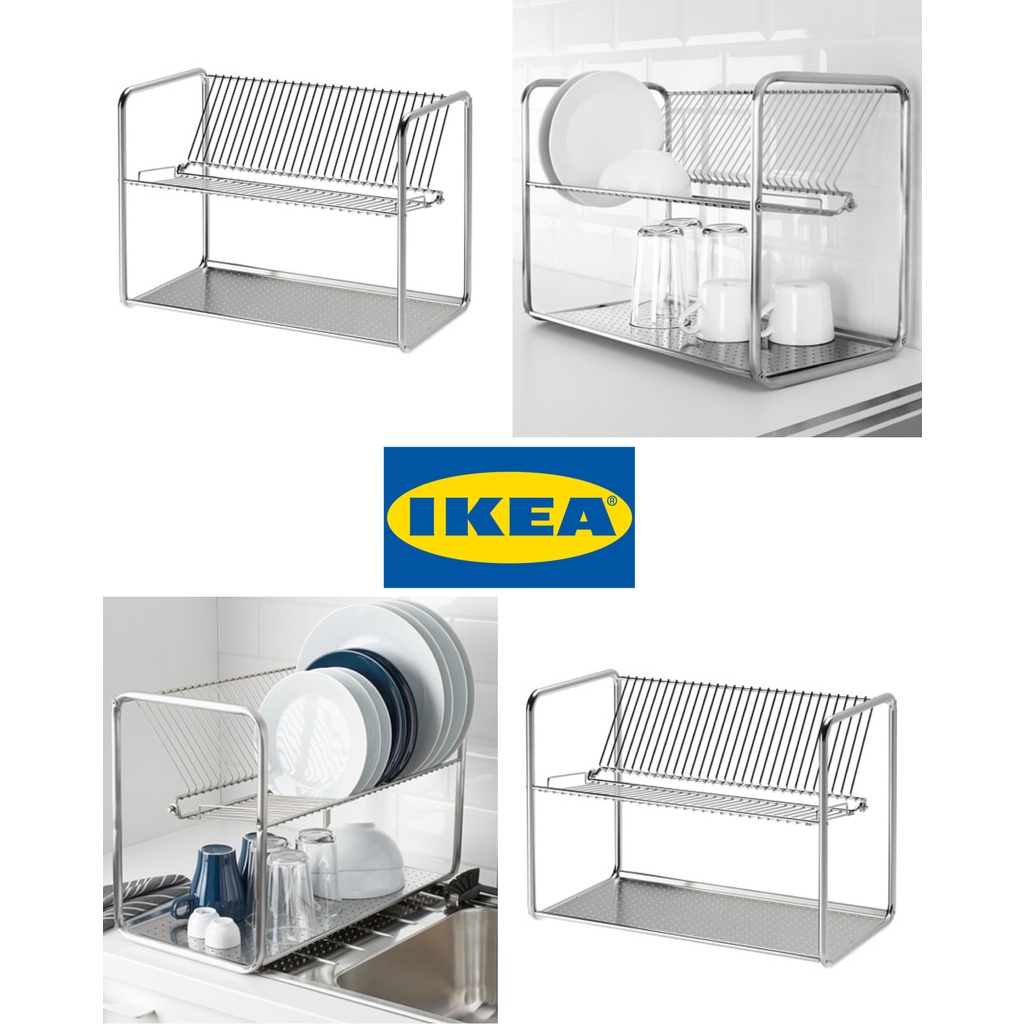 [READY STOCK] IKEA ORDNING DISH DRAINER STAINLESS STEEL 50X27X36CM