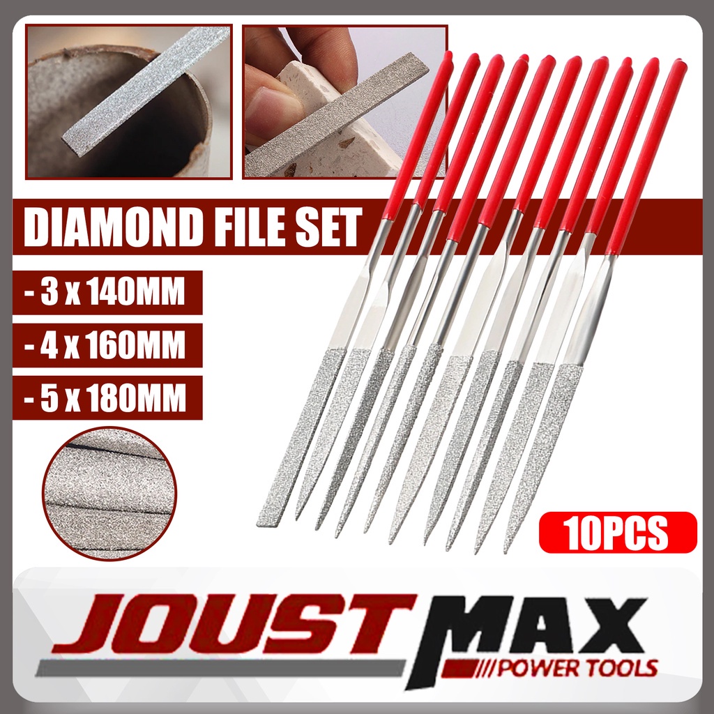 10PCS Mini Metal Rasp Diamond Needle Files Set Wood Carving Tools for
