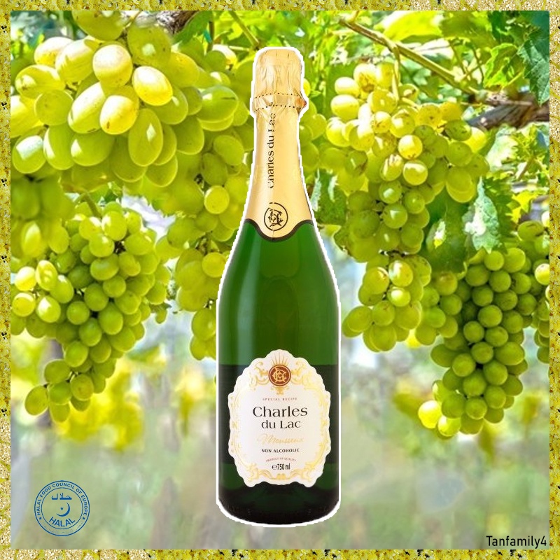 Charles du Lac Non Alcoholic Champagne Sparkling White Grape Drink
