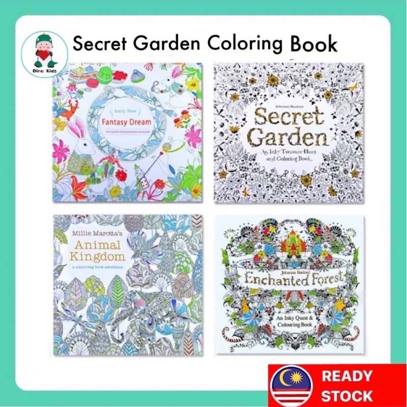 🇲🇾(24Pages)Secret Garden Colouring Book series colouring book for kids ...