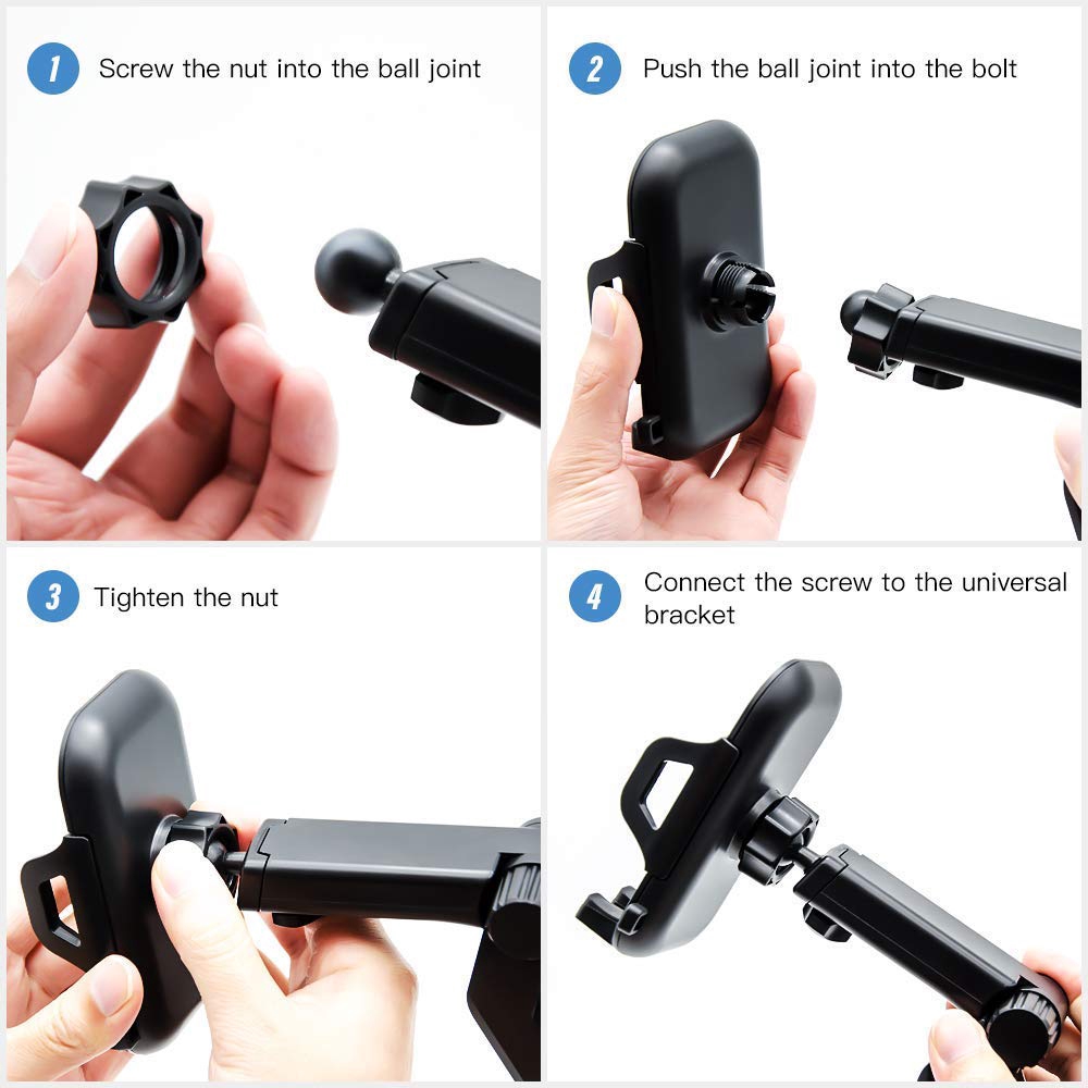 Car Mount Sticky Suction Pad Extendable Phone Holder One Button