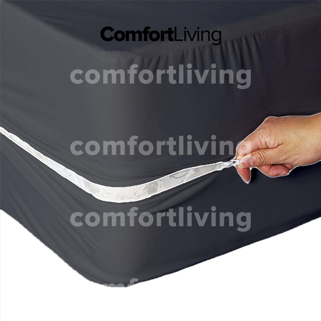 Single Mattress Cover with zip foldable (4inch) bedsheet zip cover ...