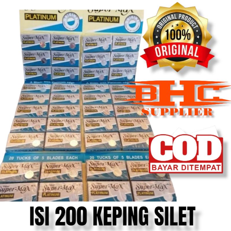 Original SUPERMAX PLATINUM Razor Blade Contains 200 Pieces And 100 ...