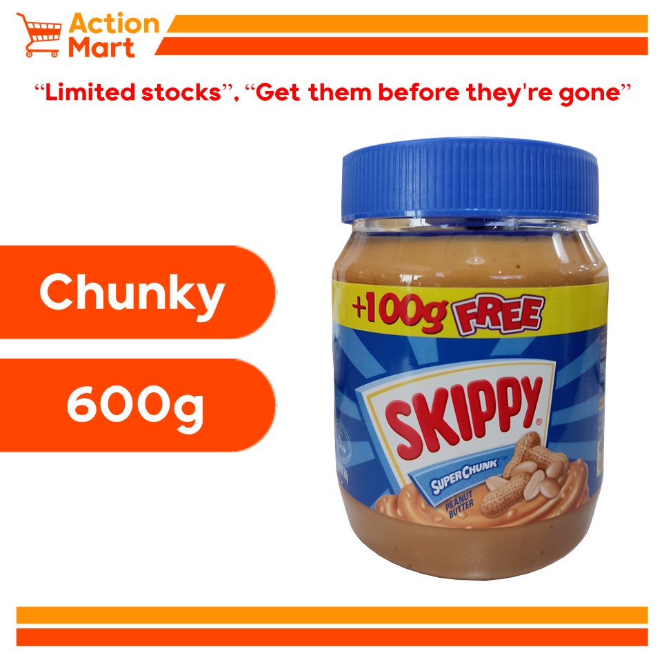 (EXPIRED DATE OCTOBER 2024) Skippy Chunky Peanut Butter 500g / 600g