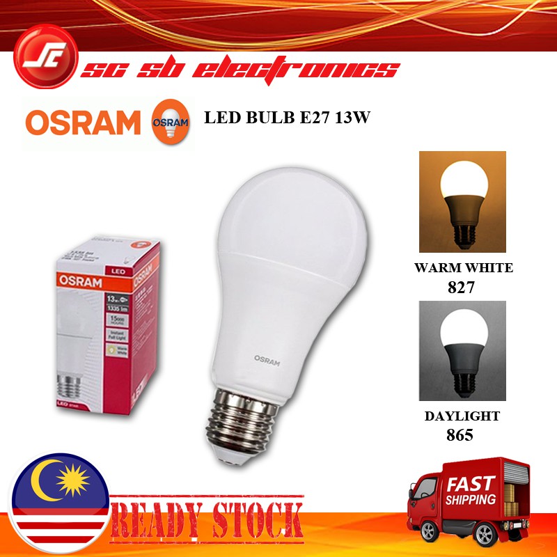 OSRAM LED BULB E27 13W (827 WARM WHITE/865 DAYLIGHT) | Shopee Malaysia