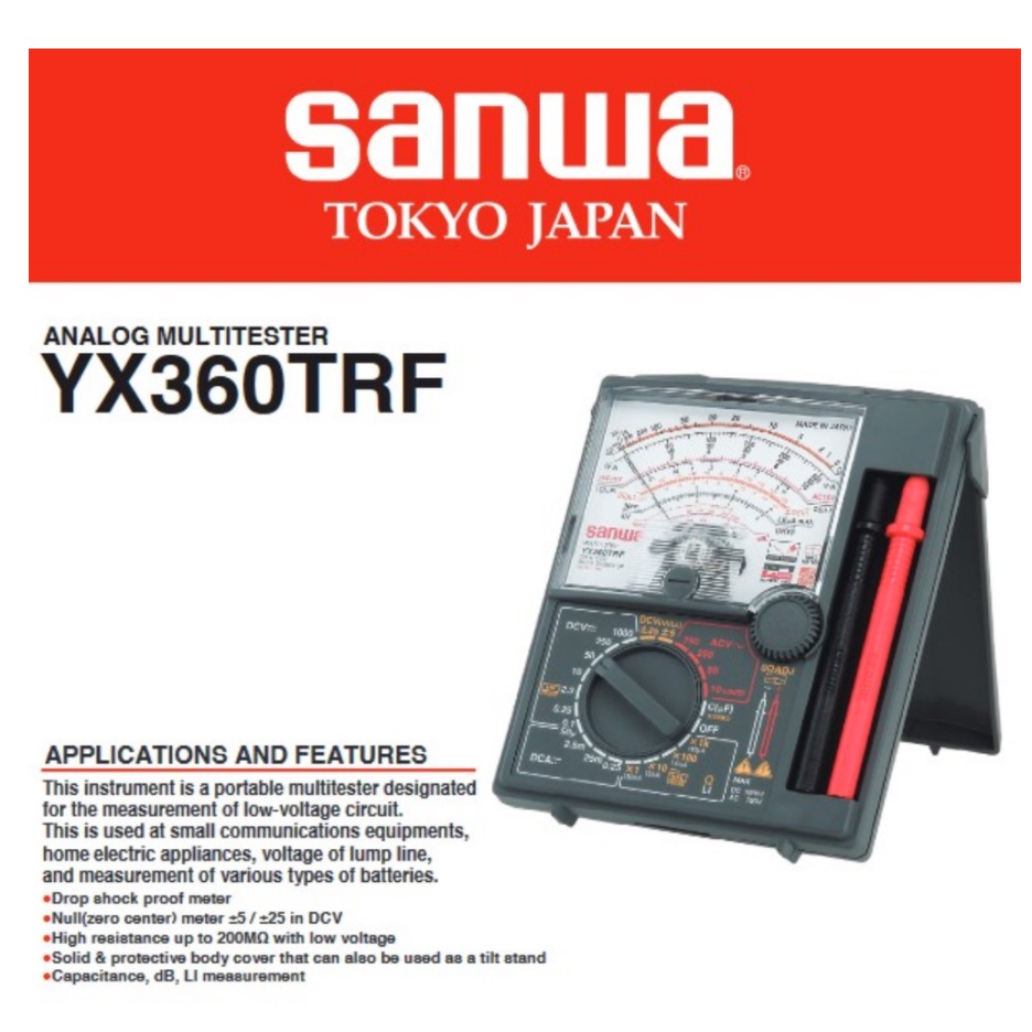 SANWA YX360TRF Multitester Analogue Japan Sanwa Portable Multimeter