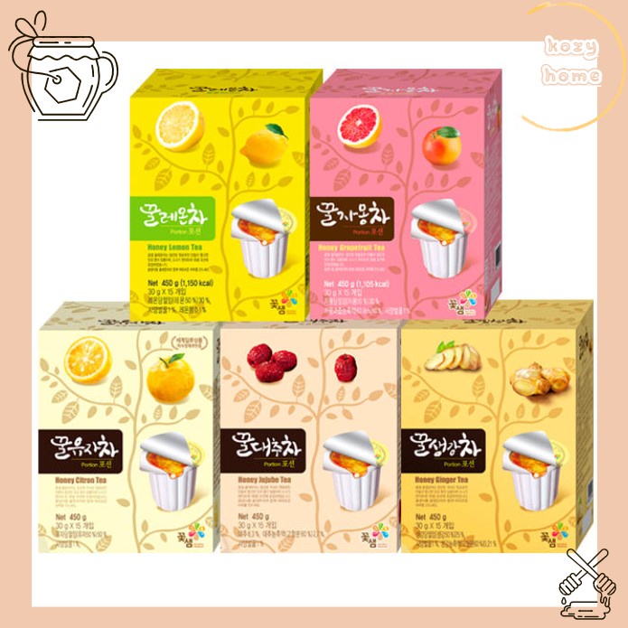 Korean Sweet Honey Tea 5 Flavors Honey Citron, Honey Lemon, Honey