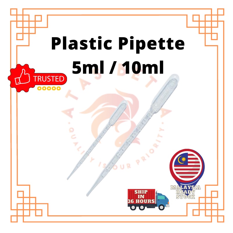 Plastic Pipettes Dropper 5ml/10ml | Penyedut Kotoran | Betta Fish Ikan ...