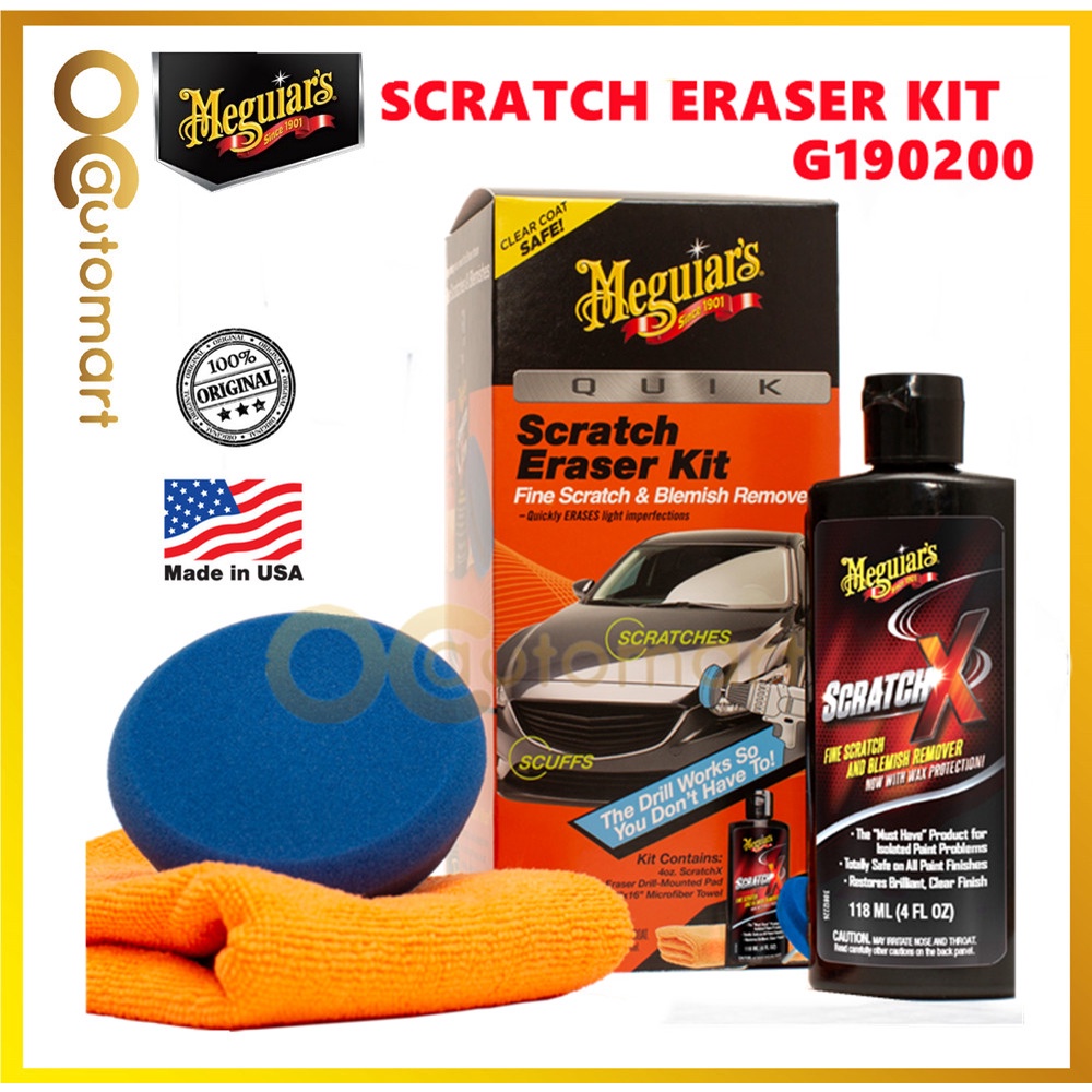 Meguiar's G190200 Quik Scratch Eraser Kit All in One Kit to Remove Fine Blemishes Shopee