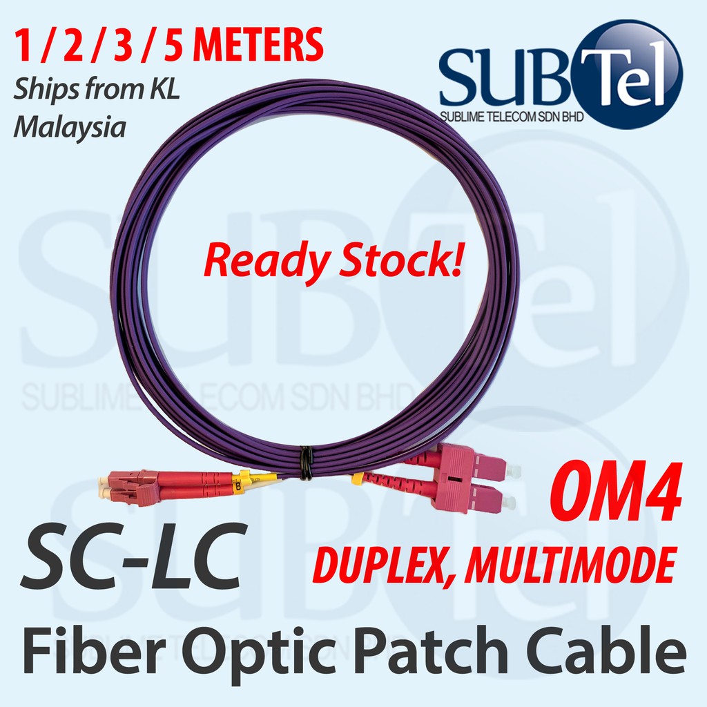 SenTec SC-LC Duplex Multi Mode Fiber Optic Cable Patch Cord OM4 LAN ...
