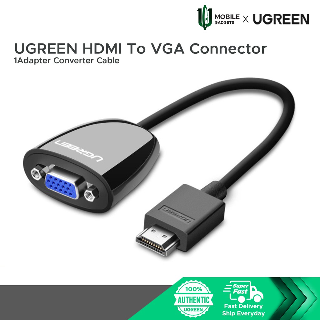 UGREEN HDMI To VGA Connector Adapter Converter Cable | Shopee Malaysia