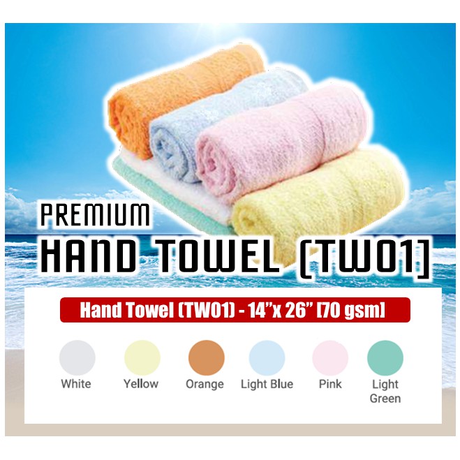 Microfiber Premium 14x26 Hand Towel with Border