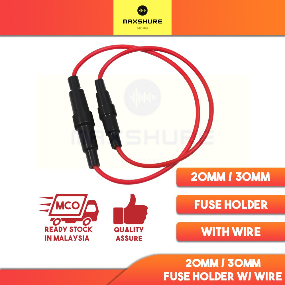 [MaxShure] 20MM / 30MM Glass Fuse Holder with Wire Leads / Fuse Holder
