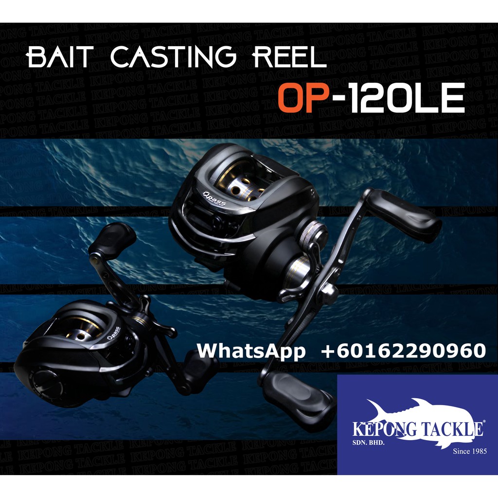 Opass fishing reel OP-120LE Baitcasting Fishing Reel free Opass X-PE 20LB braid  line