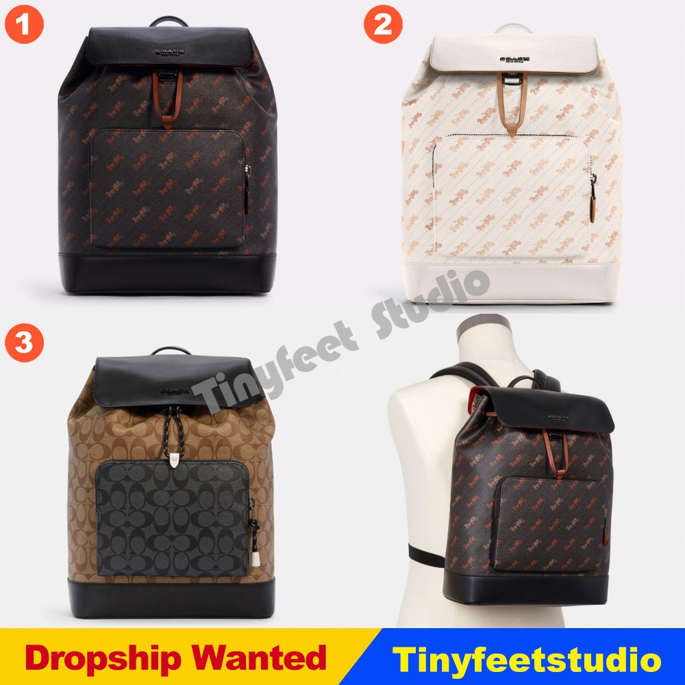 Coach C4135 Turner Backpack With Horse And Carriage Dot Print Women Men