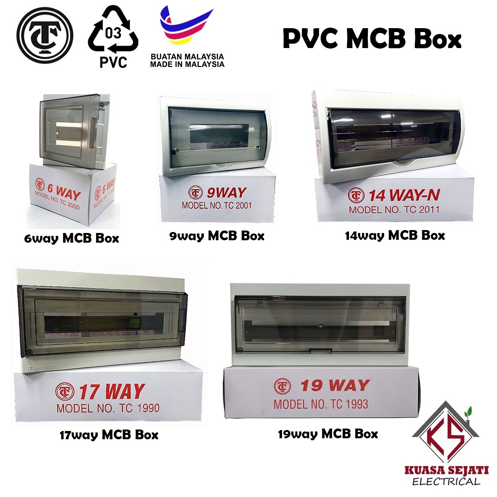 TC Surface PVC MCB DB BOX / 6 Way to 39 Way Consumer Unit / Consumer