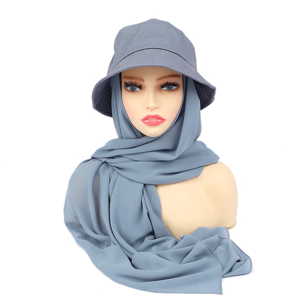 Musilm Women Chiffon Hijab With Bucket