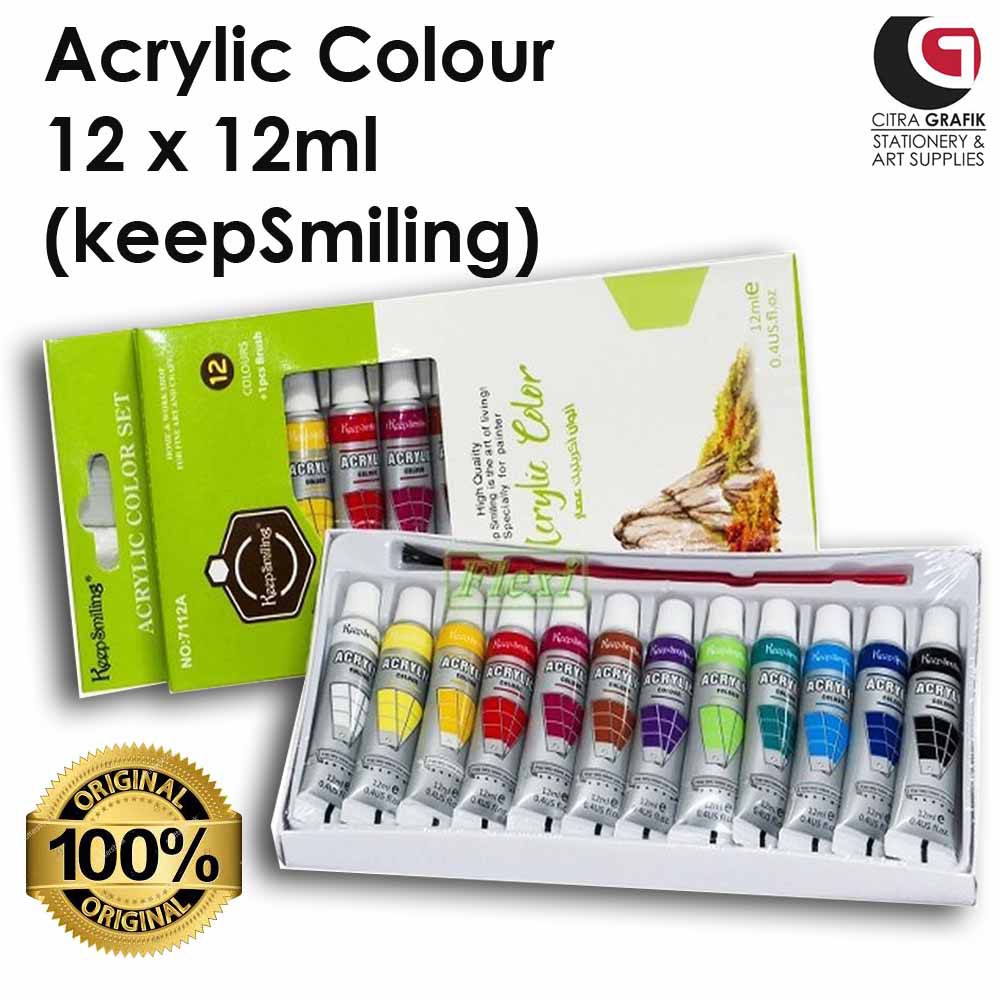 Acrylic Color | Cat Akrilik | 12 tiub Colour x 12 Ml | Shopee Malaysia