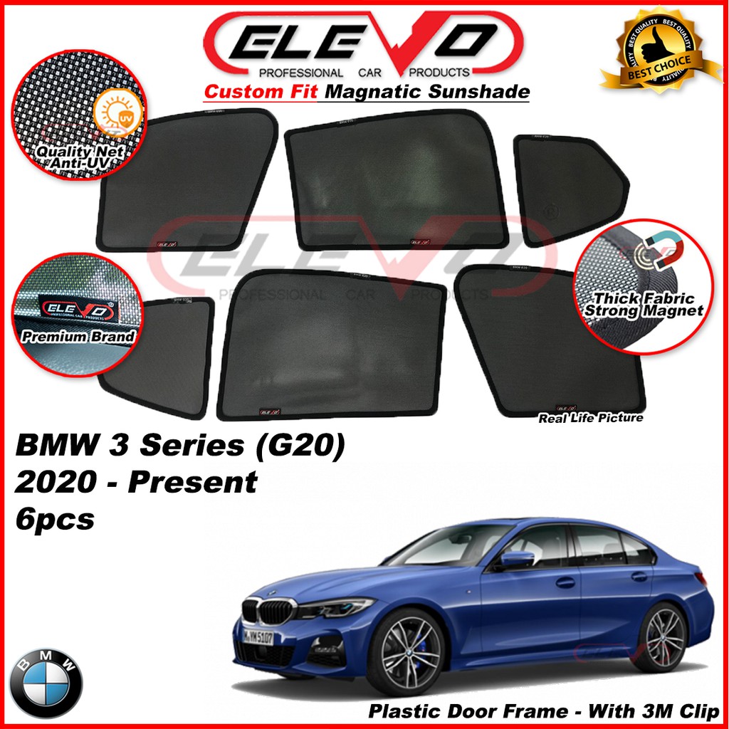 ELEVO BMW 3 series 2020 to 2024 G20 Magnetic Custom Fit Sunshade Magnet ...