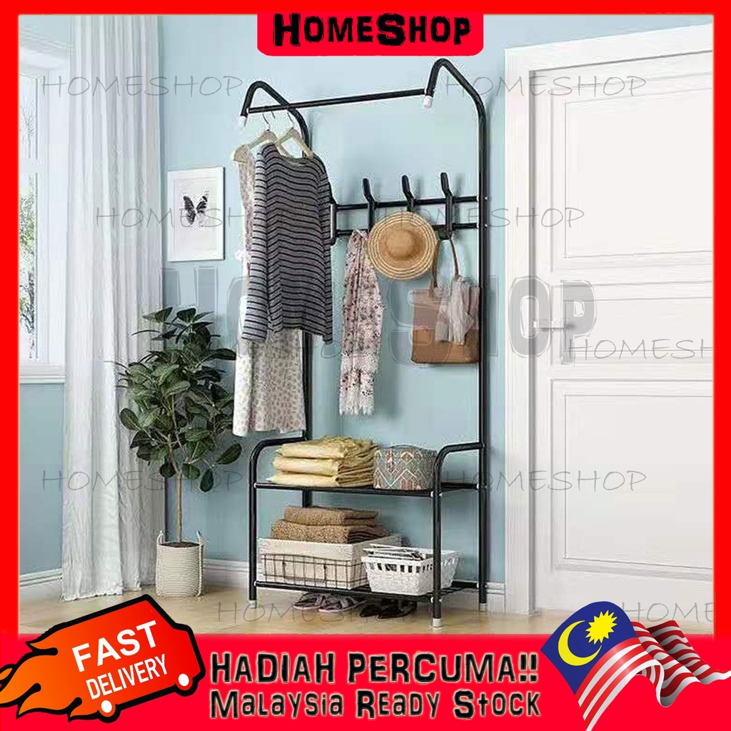 HomeShop Clothes Hanger Rack Cloth Rack Clothes Storage Rack Wardrobe ...