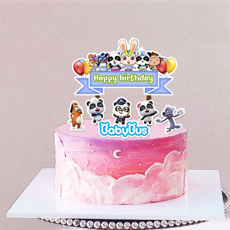 Babybus happy birthday cake Topper birthday cake decoration | Shopee ...