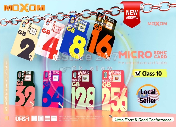 Moxom Ultra Fast Read Performance Class 10 Micro SD SDHC Memory Card ...