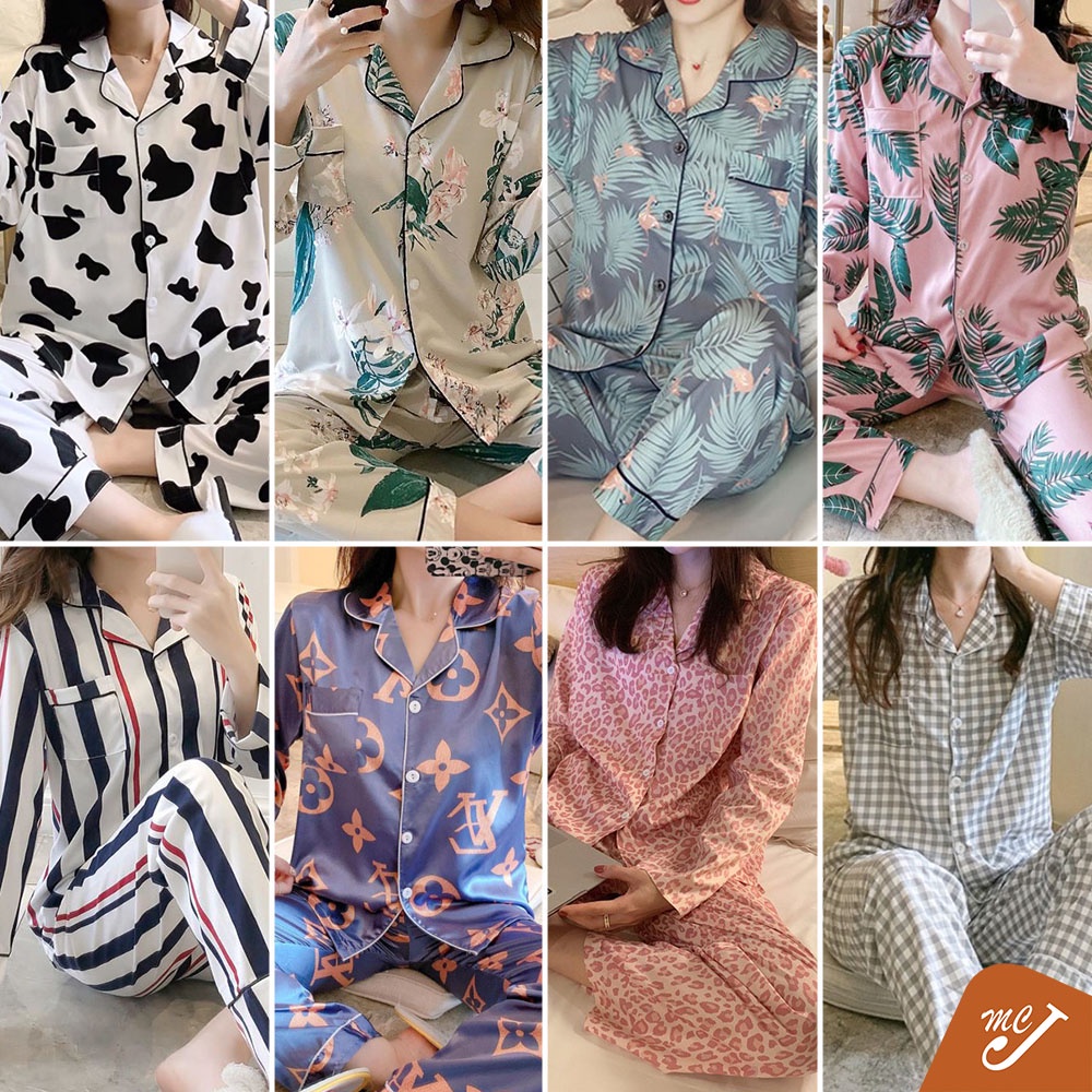 McJoden - JESSICA Set Piyama Lengan Panjang Pakaian Tidur Baju Tidur ...
