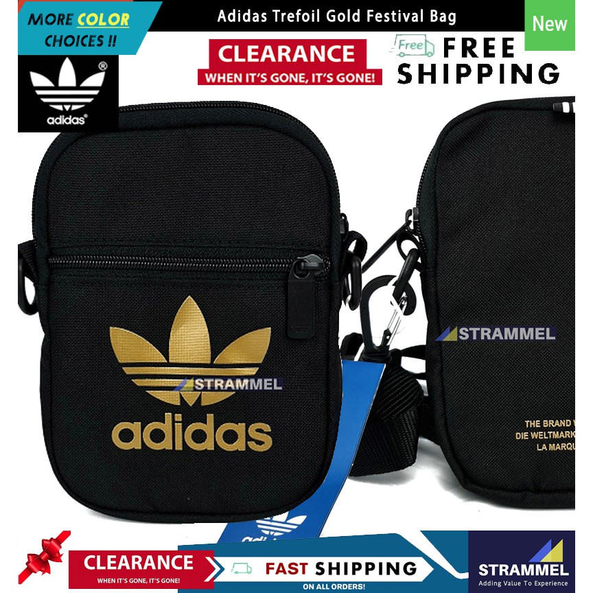 100 Authentic Adidas Trefoil Gold EI7411 Festival Bag Sling