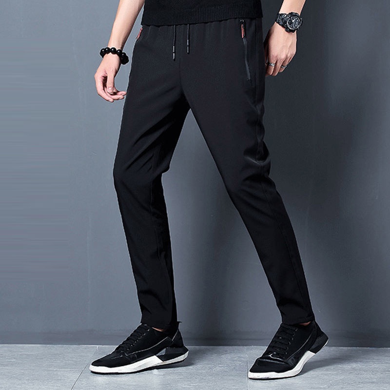 【Ready Stock】Men's Casual Pants Fashion Long Trousers Zipper Pocket ...