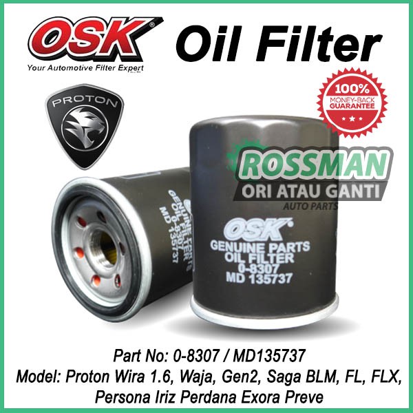 Osk Oil Filter For Proton Wira Waja Gen Saga Blm Fl Flx Persona