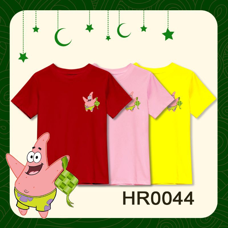 🇲🇾STOK SEDIA HR0044 PATRICK SPONGEBOB TSHIRT BAJU KETUPAT LENGAN PENDEK ...