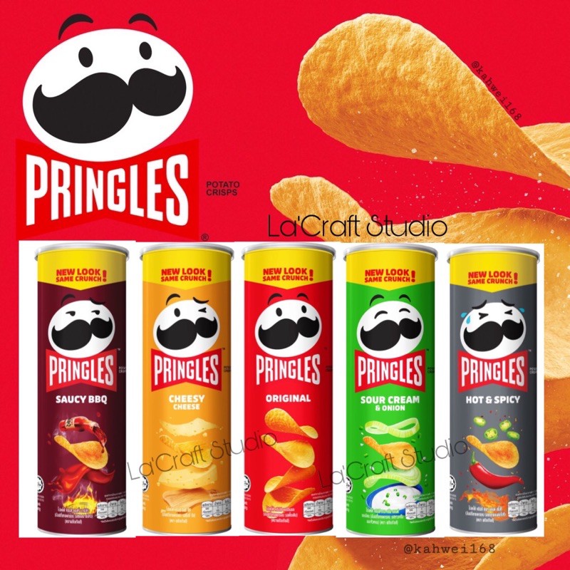 Pringles Potato Crisps Chips 107g - Original, Hot & Spicy, Saucy BBQ ...